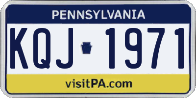 PA license plate KQJ1971