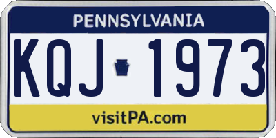 PA license plate KQJ1973