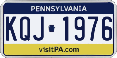 PA license plate KQJ1976