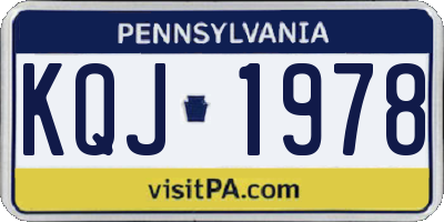 PA license plate KQJ1978