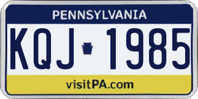 PA license plate KQJ1985
