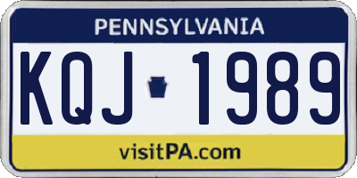 PA license plate KQJ1989