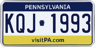 PA license plate KQJ1993