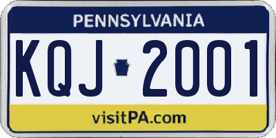 PA license plate KQJ2001