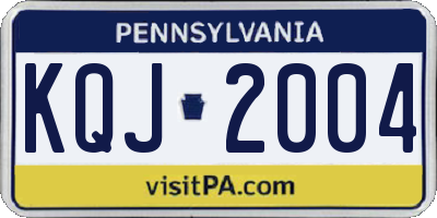 PA license plate KQJ2004