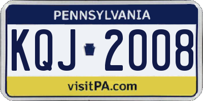 PA license plate KQJ2008