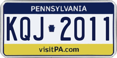 PA license plate KQJ2011