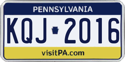 PA license plate KQJ2016