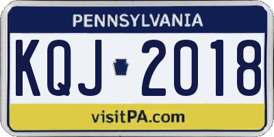 PA license plate KQJ2018
