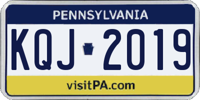 PA license plate KQJ2019
