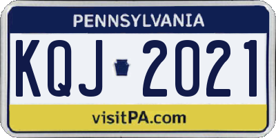 PA license plate KQJ2021