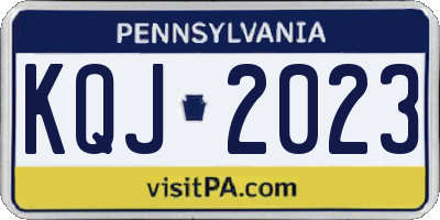 PA license plate KQJ2023