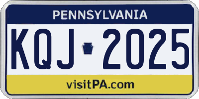 PA license plate KQJ2025