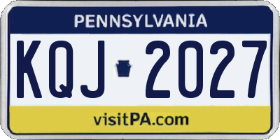 PA license plate KQJ2027