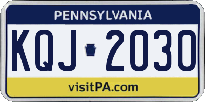 PA license plate KQJ2030