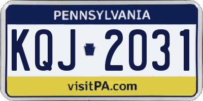 PA license plate KQJ2031