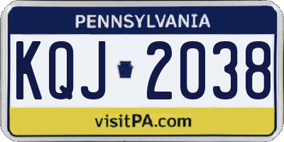 PA license plate KQJ2038