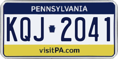 PA license plate KQJ2041