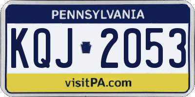 PA license plate KQJ2053