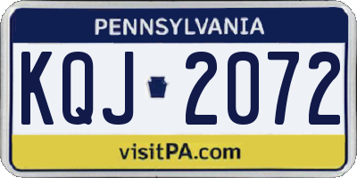 PA license plate KQJ2072