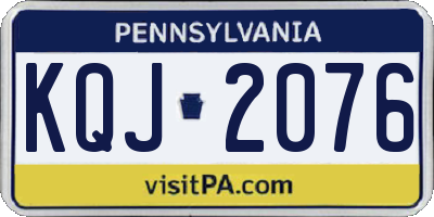 PA license plate KQJ2076