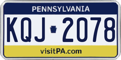 PA license plate KQJ2078