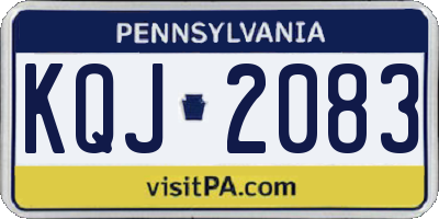 PA license plate KQJ2083