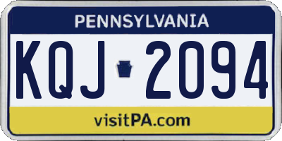 PA license plate KQJ2094