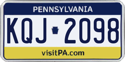 PA license plate KQJ2098