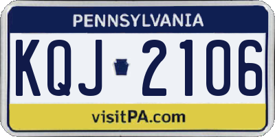 PA license plate KQJ2106