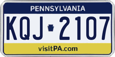 PA license plate KQJ2107