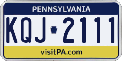PA license plate KQJ2111