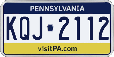 PA license plate KQJ2112