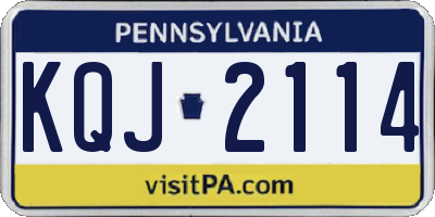 PA license plate KQJ2114