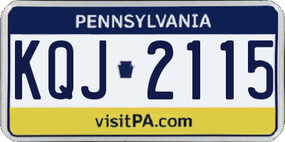 PA license plate KQJ2115