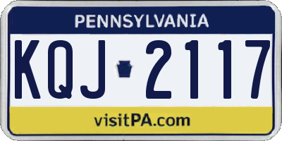 PA license plate KQJ2117