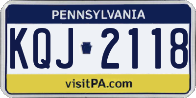 PA license plate KQJ2118
