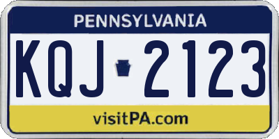 PA license plate KQJ2123