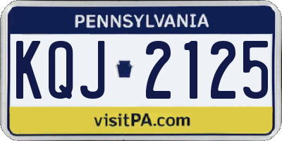 PA license plate KQJ2125