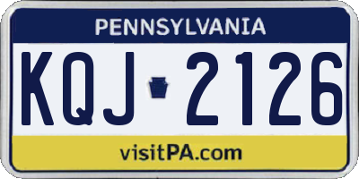 PA license plate KQJ2126