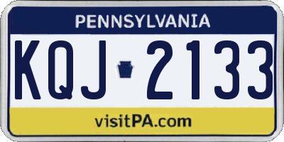PA license plate KQJ2133