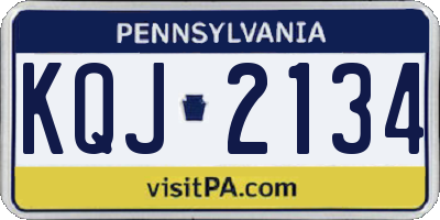 PA license plate KQJ2134