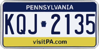 PA license plate KQJ2135