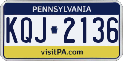PA license plate KQJ2136