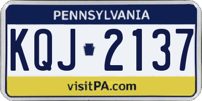 PA license plate KQJ2137