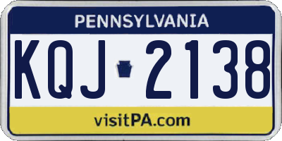 PA license plate KQJ2138
