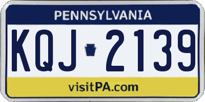 PA license plate KQJ2139