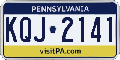PA license plate KQJ2141