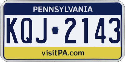 PA license plate KQJ2143