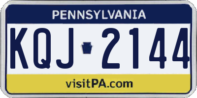 PA license plate KQJ2144